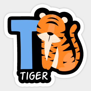 Tiger Alphabet T funny Sticker